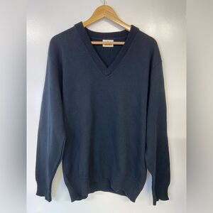 School Apparel Inc Men's Black V-neck Cabincore Grandpacore Sweater Size XL